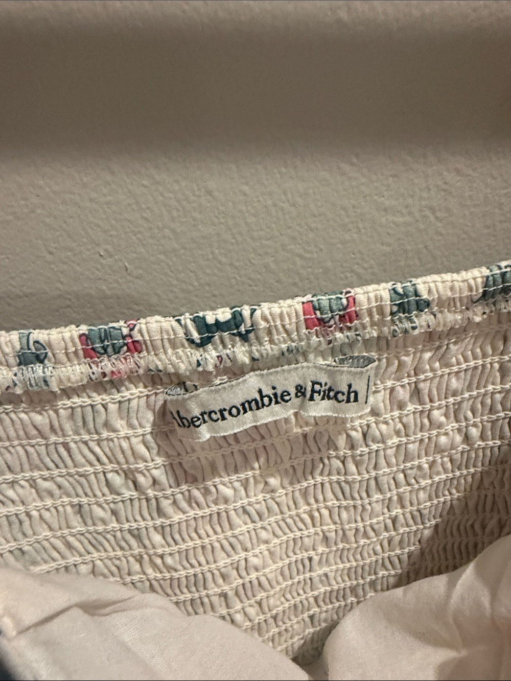 Abercrombie & Fitch White Midi Dress with Pink & Green Floral Print - Picture 4 of 6